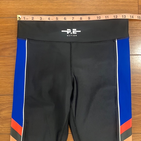 P.E Nation Touchback Black Blue Stripe Leggings - Picture 9 of 16
